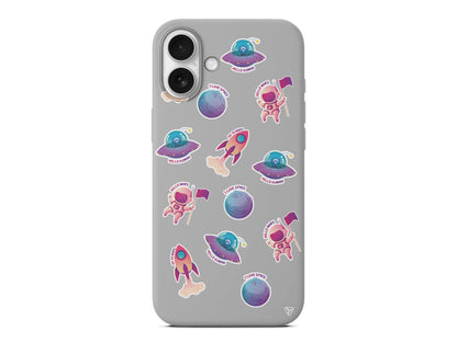 Minik Astronot Lansman Model İçi Kadife Silikon Telefon Kılıfı