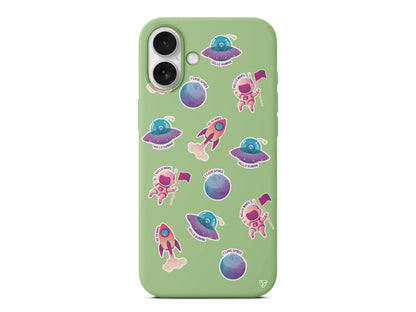 Minik Astronot Lansman Model İçi Kadife Silikon Telefon Kılıfı