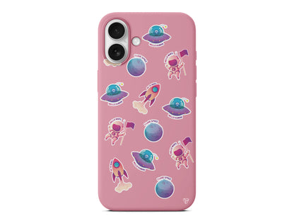 Minik Astronot Lansman Model İçi Kadife Silikon Telefon Kılıfı