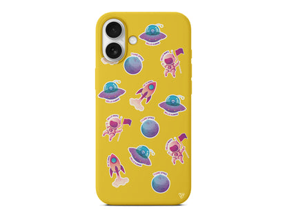 Minik Astronot Lansman Model İçi Kadife Silikon Telefon Kılıfı – Plus Serisine Özel