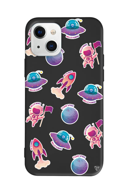 Minik Astronot Lansman Model İçi Kadife Silikon Telefon Kılıfı