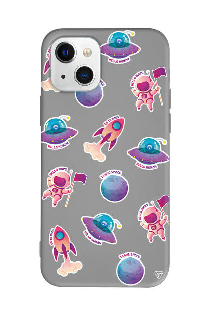 Minik Astronot Lansman Model İçi Kadife Silikon Telefon Kılıfı