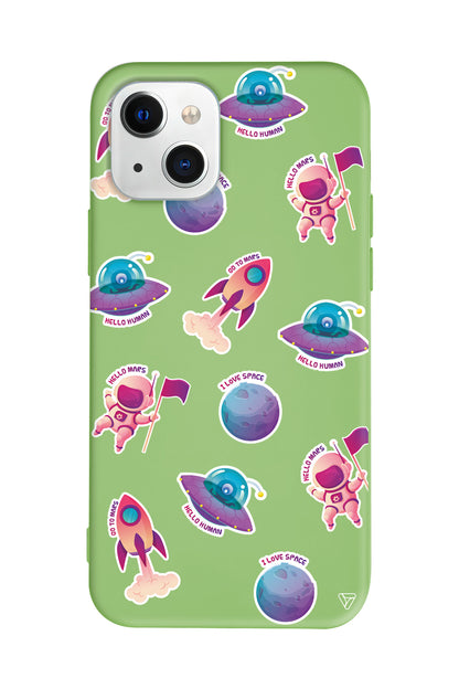 Minik Astronot Lansman Model İçi Kadife Silikon Telefon Kılıfı