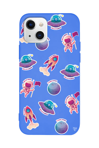 Minik Astronot Lansman Model İçi Kadife Silikon Telefon Kılıfı