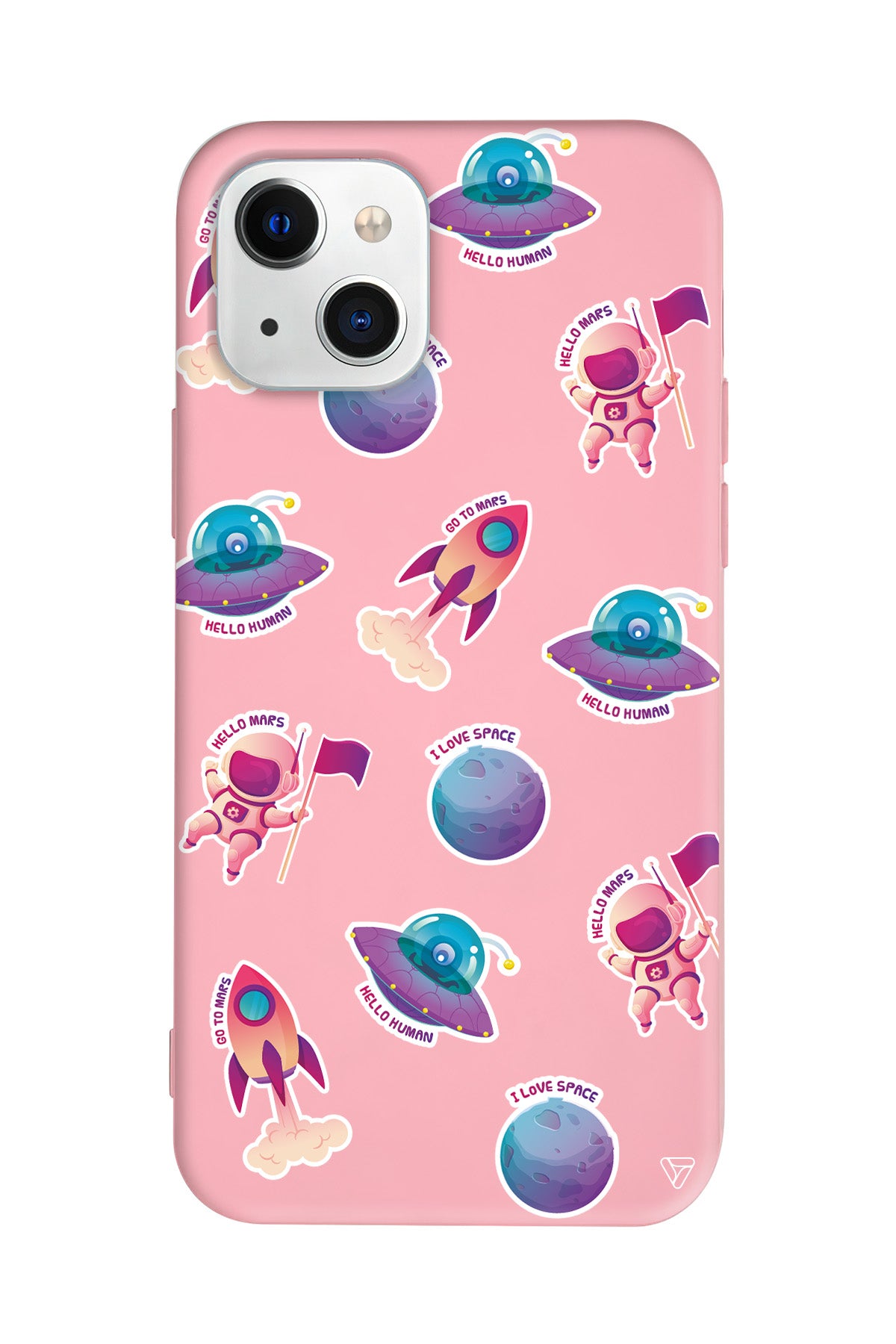 Minik Astronot Lansman Model İçi Kadife Silikon Telefon Kılıfı