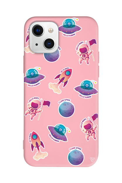 Minik Astronot Lansman Model İçi Kadife Silikon Telefon Kılıfı