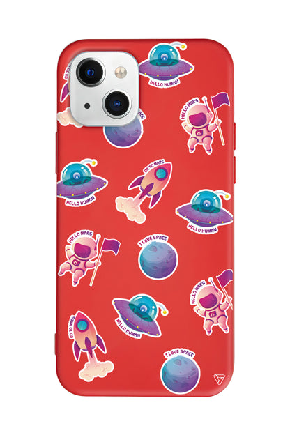 Minik Astronot Lansman Model İçi Kadife Silikon Telefon Kılıfı – Plus Serisine Özel