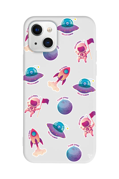 Minik Astronot Lansman Model İçi Kadife Silikon Telefon Kılıfı