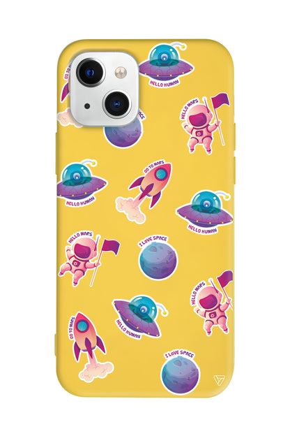 Minik Astronot Lansman Model İçi Kadife Silikon Telefon Kılıfı – Plus Serisine Özel