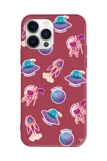 Minik Astronot Lansman Model İçi Kadife Silikon Telefon Kılıfı