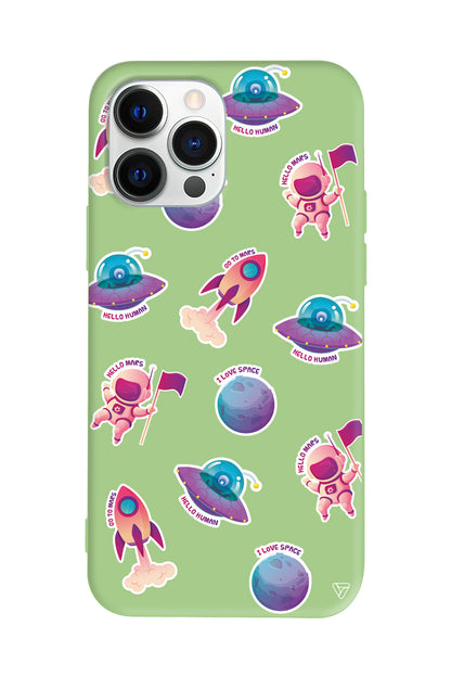 Minik Astronot Lansman Model İçi Kadife Silikon Telefon Kılıfı