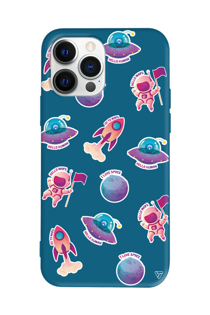 Minik Astronot Lansman Model İçi Kadife Silikon Telefon Kılıfı