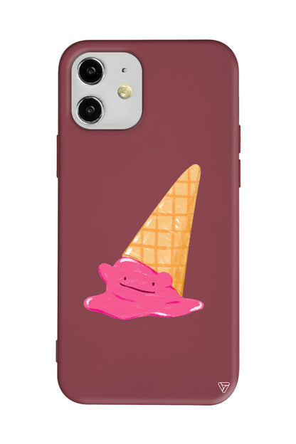 Sevimli Dondurma Lansman Model İçi Kadife Silikon Telefon Kılıfı