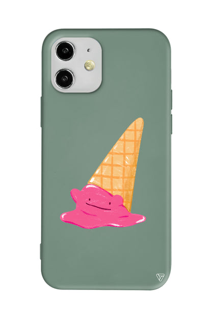 Sevimli Dondurma Lansman Model İçi Kadife Silikon Telefon Kılıfı