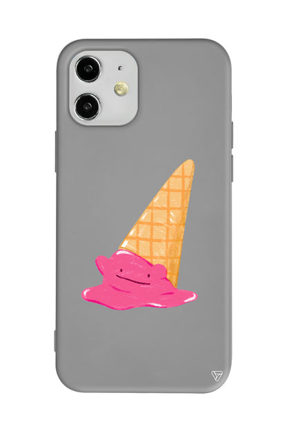 Sevimli Dondurma Lansman Model İçi Kadife Silikon Telefon Kılıfı