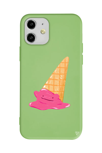 Sevimli Dondurma Lansman Model İçi Kadife Silikon Telefon Kılıfı