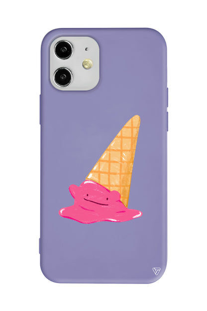 Sevimli Dondurma Lansman Model İçi Kadife Silikon Telefon Kılıfı