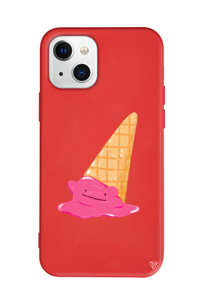 Sevimli Dondurma Lansman Model İçi Kadife Silikon Telefon Kılıfı – Plus Serisine Özel