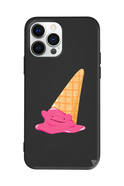 Sevimli Dondurma Lansman Model İçi Kadife Silikon Telefon Kılıfı