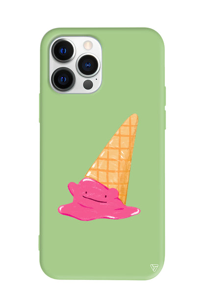 Sevimli Dondurma Lansman Model İçi Kadife Silikon Telefon Kılıfı