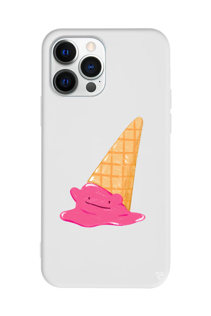 Sevimli Dondurma Lansman Model İçi Kadife Silikon Telefon Kılıfı