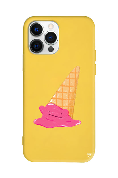 Sevimli Dondurma Lansman Model İçi Kadife Silikon Telefon Kılıfı