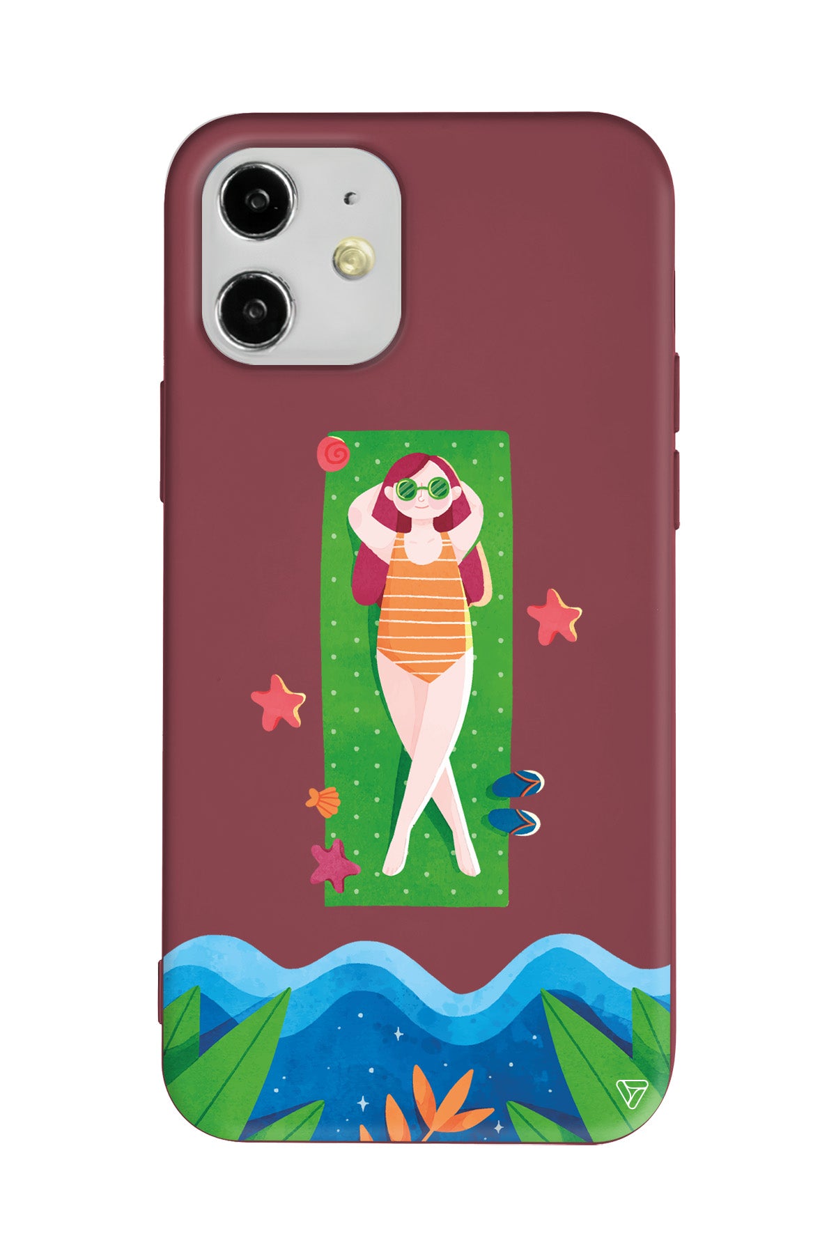 Plajda Uzanmak Lansman Model İçi Kadife Silikon Telefon Kılıfı