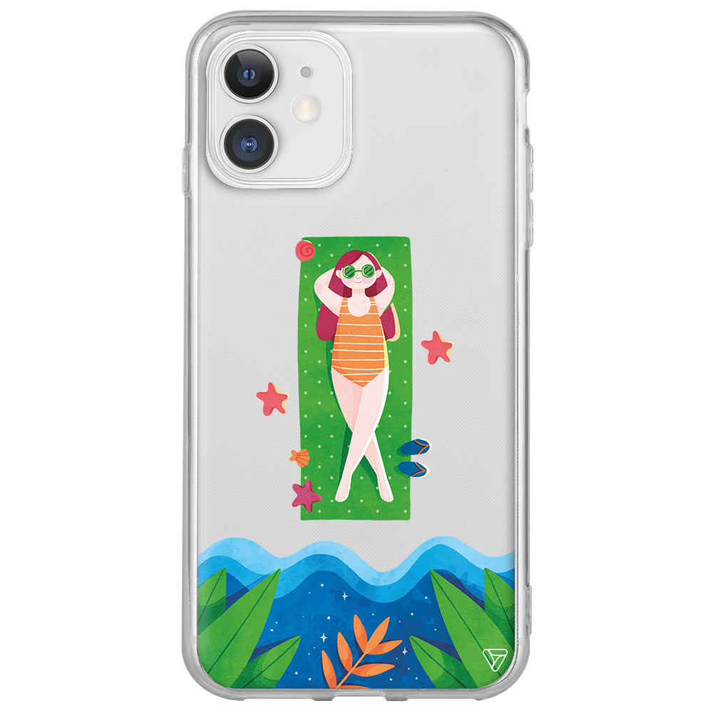 Plajda Uzanmak Lansman Model İçi Kadife Silikon Telefon Kılıfı