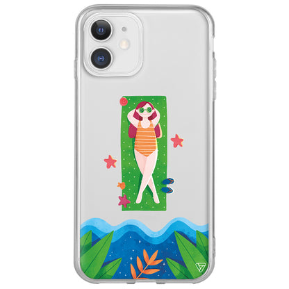 Plajda Uzanmak Lansman Model İçi Kadife Silikon Telefon Kılıfı