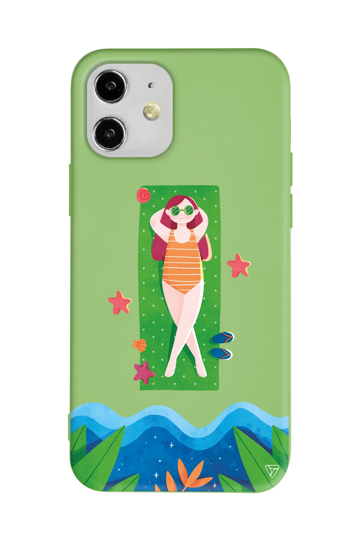 Plajda Uzanmak Lansman Model İçi Kadife Silikon Telefon Kılıfı