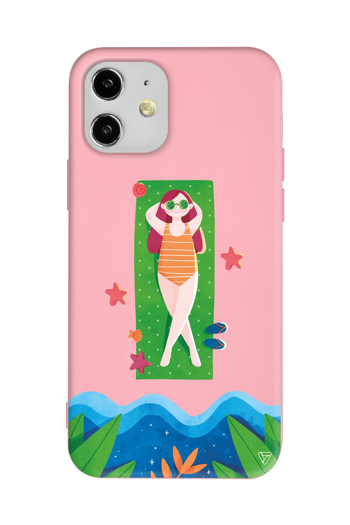 Plajda Uzanmak Lansman Model İçi Kadife Silikon Telefon Kılıfı