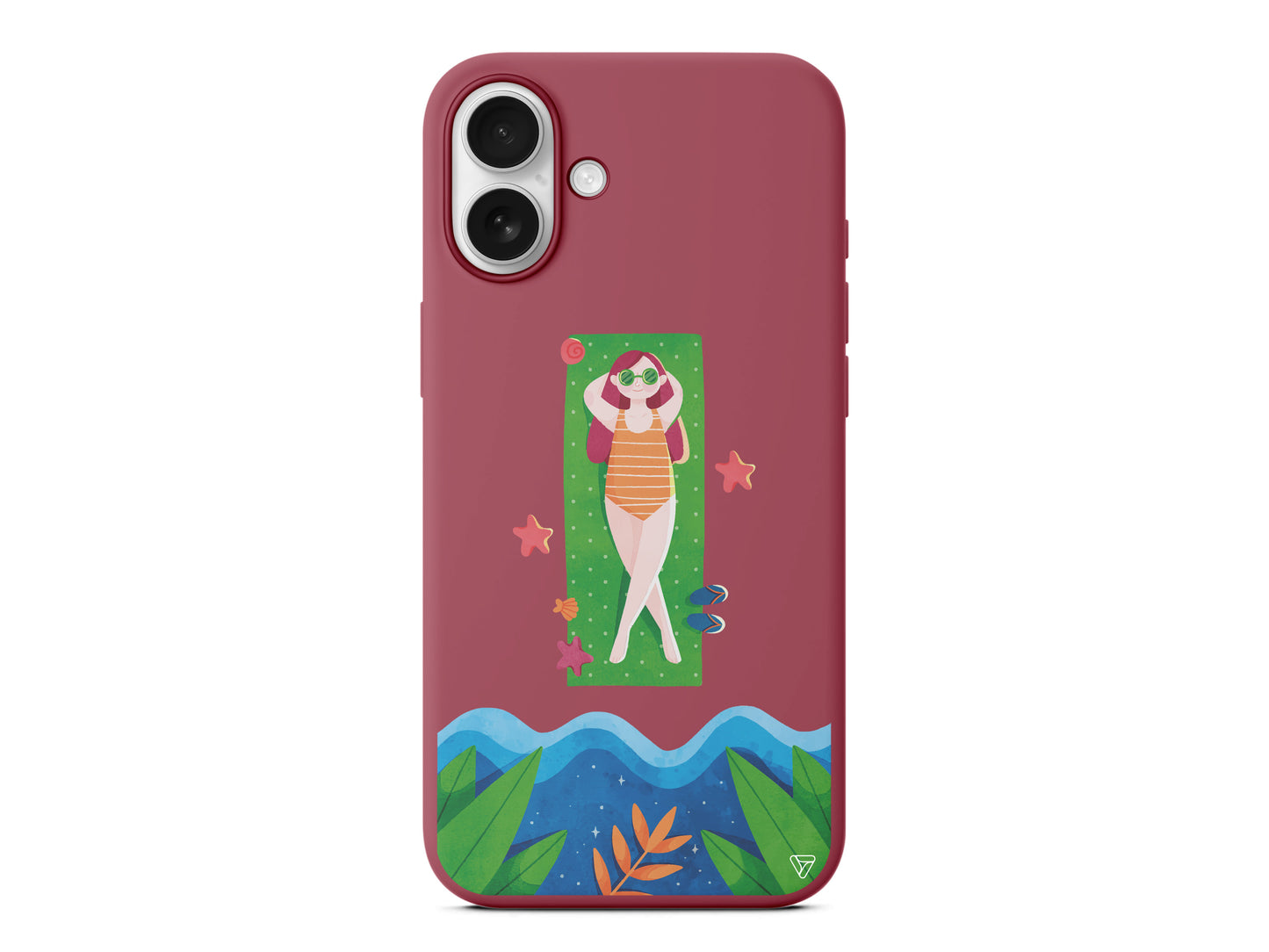 Plajda Uzanmak Lansman Model İçi Kadife Silikon Telefon Kılıfı