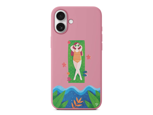 Plajda Uzanmak Lansman Model İçi Kadife Silikon Telefon Kılıfı – Plus Serisine Özel