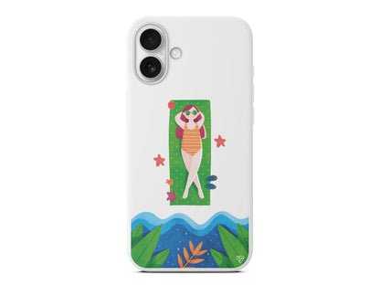 Plajda Uzanmak Lansman Model İçi Kadife Silikon Telefon Kılıfı