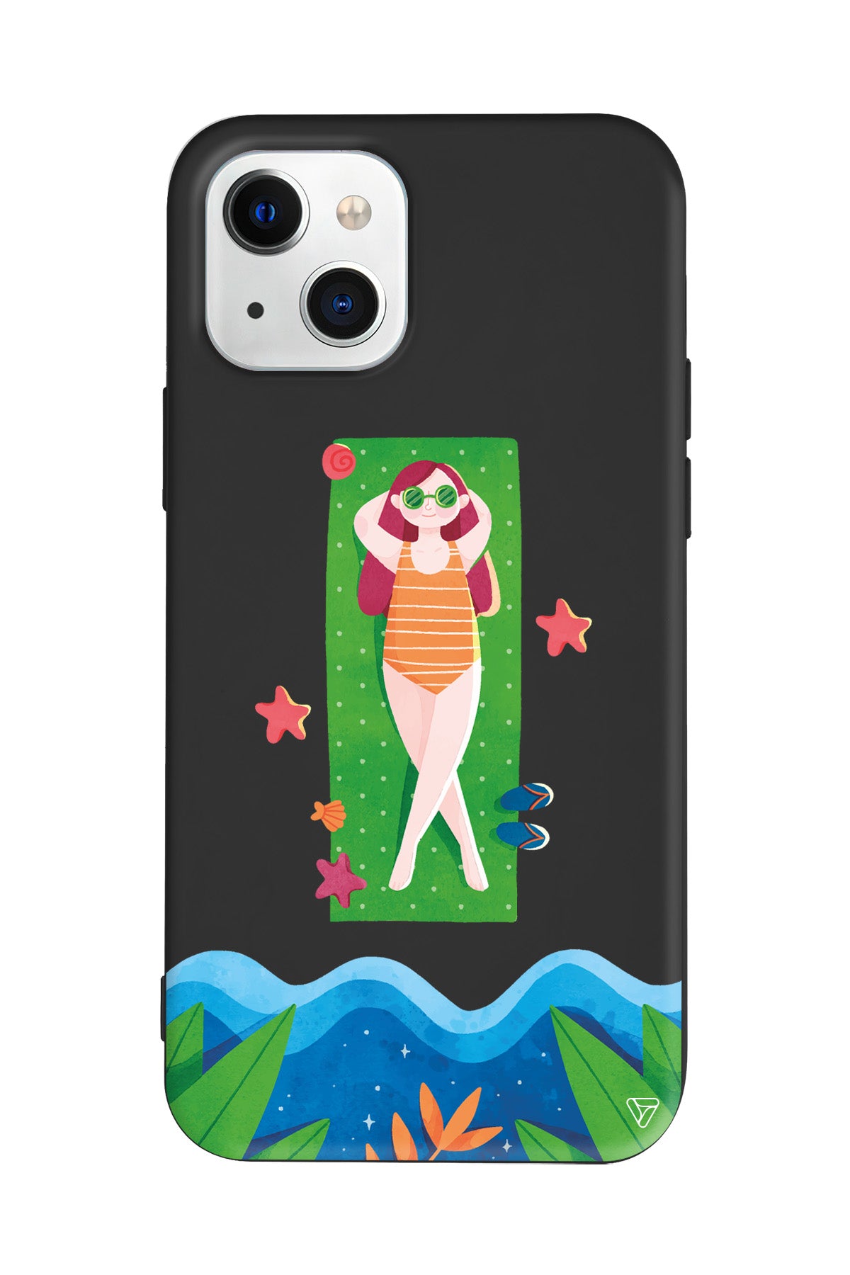 Plajda Uzanmak Lansman Model İçi Kadife Silikon Telefon Kılıfı