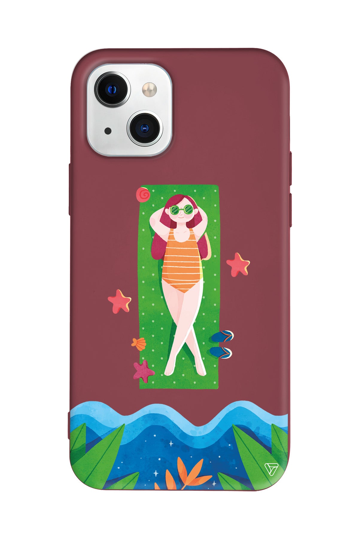 Plajda Uzanmak Lansman Model İçi Kadife Silikon Telefon Kılıfı