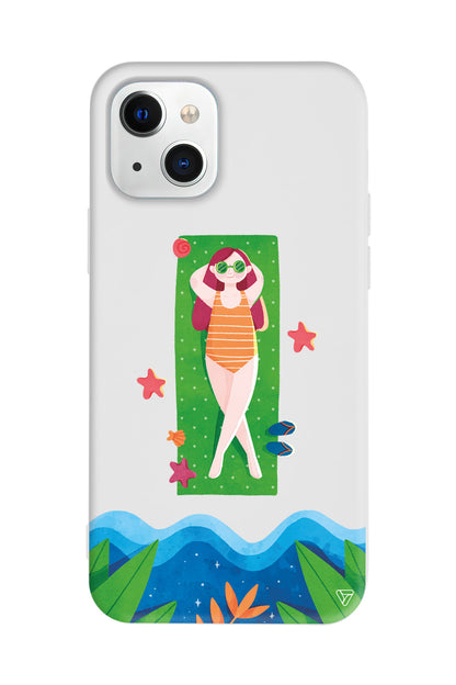 Plajda Uzanmak Lansman Model İçi Kadife Silikon Telefon Kılıfı – Plus Serisine Özel