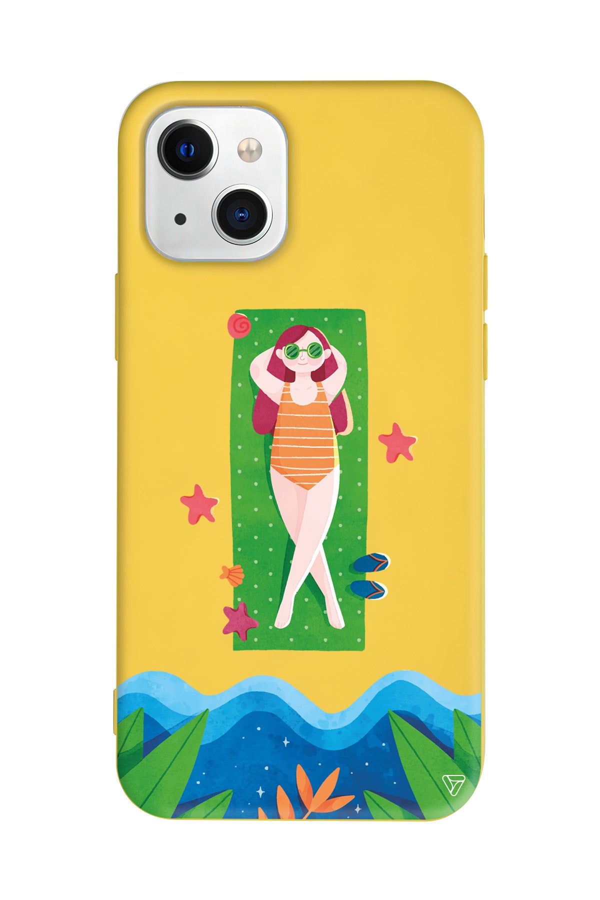 Plajda Uzanmak Lansman Model İçi Kadife Silikon Telefon Kılıfı