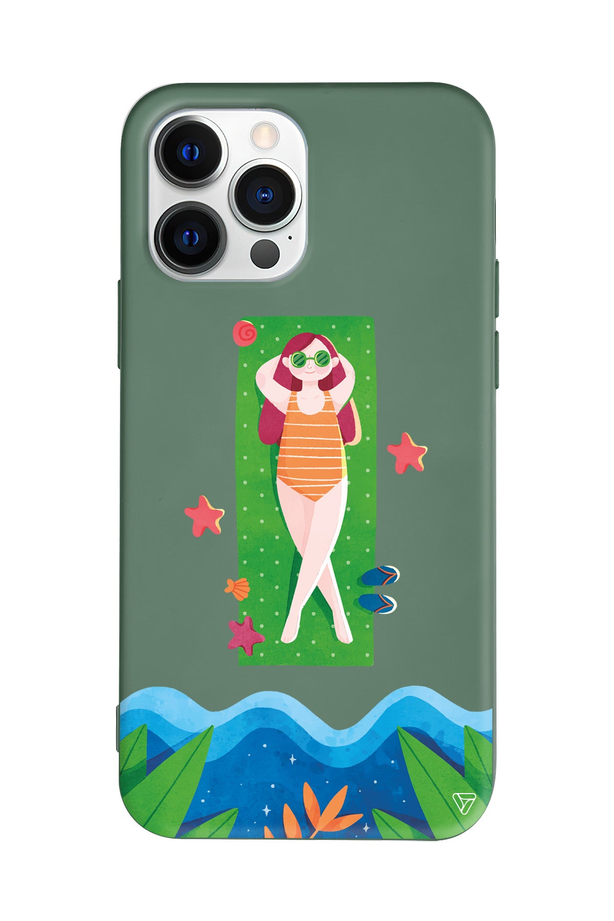 Plajda Uzanmak Lansman Model İçi Kadife Silikon Telefon Kılıfı