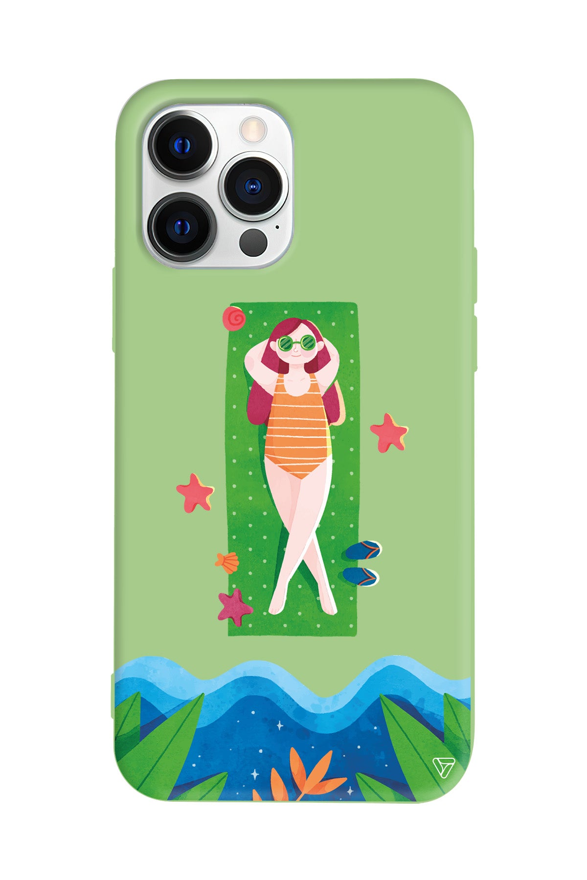 Plajda Uzanmak Lansman Model İçi Kadife Silikon Telefon Kılıfı