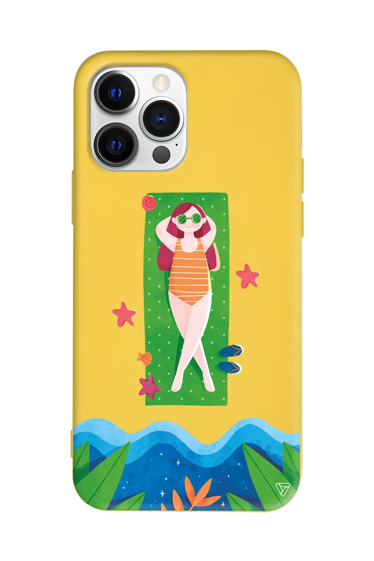 Plajda Uzanmak Lansman Model İçi Kadife Silikon Telefon Kılıfı