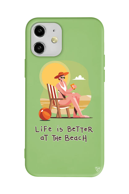 Güneşlenmek Lansman Model İçi Kadife Silikon Telefon Kılıfı