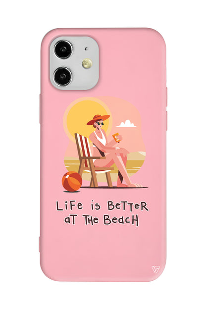 Güneşlenmek Lansman Model İçi Kadife Silikon Telefon Kılıfı