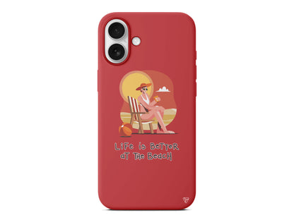 Güneşlenmek Lansman Model İçi Kadife Silikon Telefon Kılıfı – Plus Serisine Özel