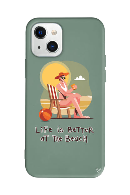 Güneşlenmek Lansman Model İçi Kadife Silikon Telefon Kılıfı