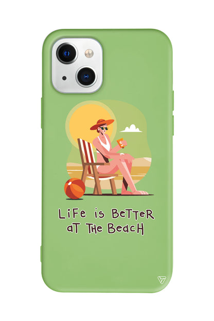 Güneşlenmek Lansman Model İçi Kadife Silikon Telefon Kılıfı