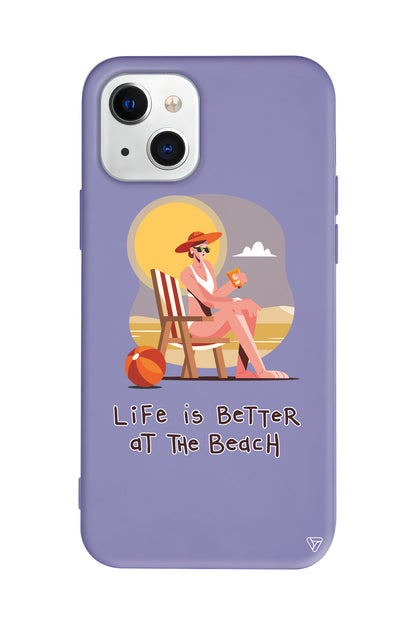 Güneşlenmek Lansman Model İçi Kadife Silikon Telefon Kılıfı