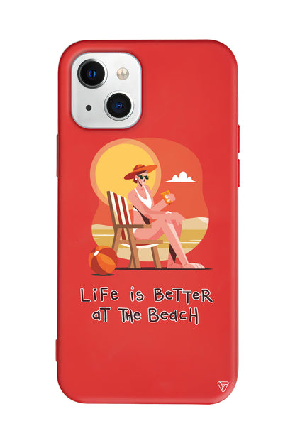 Güneşlenmek Lansman Model İçi Kadife Silikon Telefon Kılıfı – Plus Serisine Özel