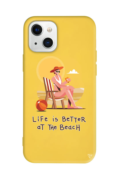 Güneşlenmek Lansman Model İçi Kadife Silikon Telefon Kılıfı