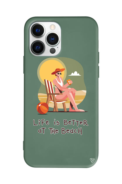 Güneşlenmek Lansman Model İçi Kadife Silikon Telefon Kılıfı